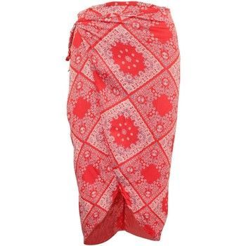 Red Print Wrap Ski  women's Skirt in multicolour. Sizes available:EU XS