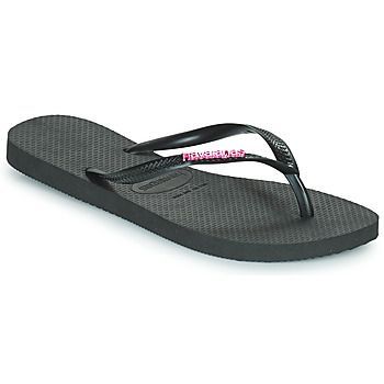 SLIM LOGO METALLIC  women's Flip flops / Sandals (Shoes) in Black