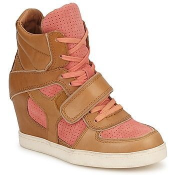 COCA  women's Shoes (High-top Trainers) in Brown