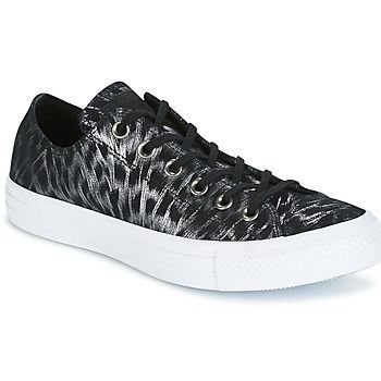 CHUCK TAYLOR ALL STAR SHIMMER SUEDE OX BLACK/BLACK/WHITE  women's Shoes (Trainers) in Black