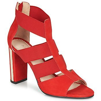 LA DETERMINEE  women's Sandals in Red. Sizes available:6.5