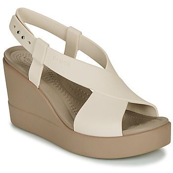 CROCS BROOKLYN HIGH WEDGE W  women's Sandals in Beige. Sizes available:6,9