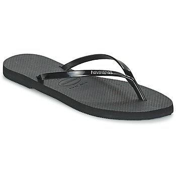 YOU METALLIC  women's Flip flops / Sandals (Shoes) in Black