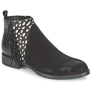 VELOURS NERO PLUME NERO  women's Mid Boots in Black