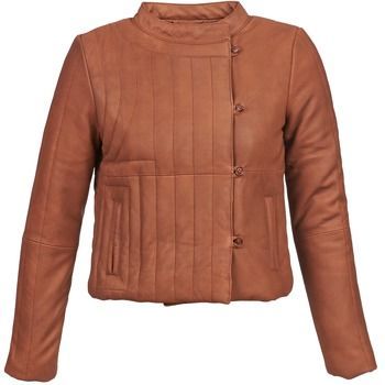 YOANN  women's Leather jacket in Brown