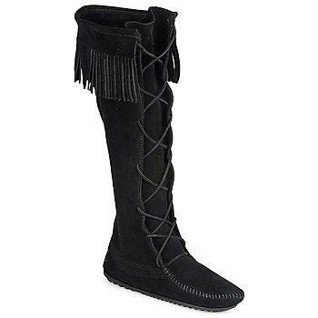 SINGLE FRINGE  women's High Boots in Black