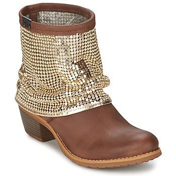 RIA Strass  women's Low Ankle Boots in Brown
