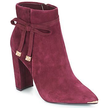 QATENA  women's Low Ankle Boots in Red