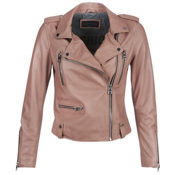 NIGHT  women's Leather jacket in Pink