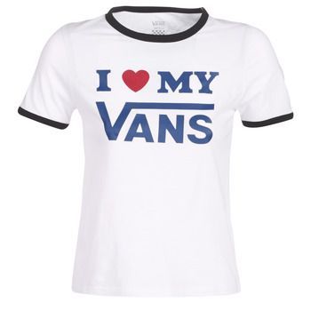 VANS LOVE RINGER  women's T shirt in White