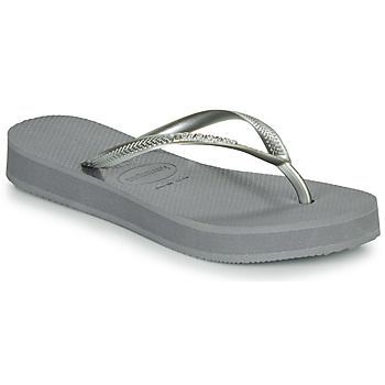 SLIM FLATFORM  women's Flip flops / Sandals (Shoes) in Silver. Sizes available:5,3 / 4