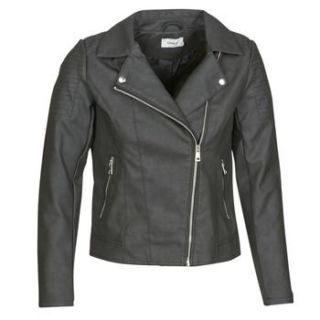 ONLMELANIE BIKER  women's Leather jacket in Black. Sizes available:UK 8