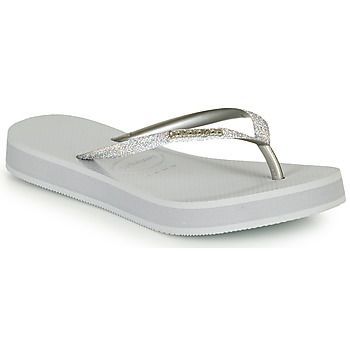 SLIM FLATFORM GLITTER  women's Flip flops / Sandals (Shoes) in Silver. Sizes available:1 / 2 kid