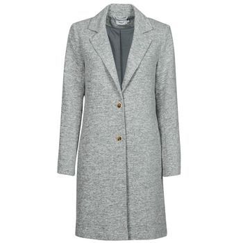 ONLCARRIE  women's Coat in Grey. Sizes available:UK 6,UK 8,UK 10,UK 12
