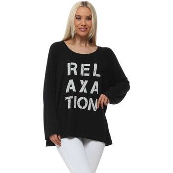 Black Relaxation Long Sleeve Sweater  in Black