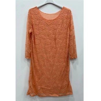 193-ABRICOT  women's Dress in Orange. Sizes available:Unique