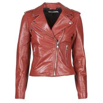 CHACHA P  women's Leather jacket in Red. Sizes available:UK 6,UK 8,UK 10