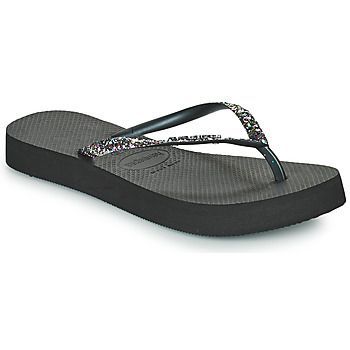 SLIM FLATFORM GLITTER  women's Flip flops / Sandals (Shoes) in Black. Sizes available:1 / 2 kid