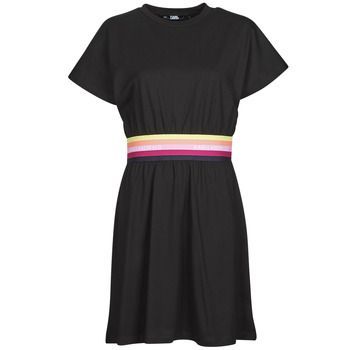 LOGO TAPE JERSEY DRESS  women's Dress in Black. Sizes available:EU S,EU M,EU L,EU XL