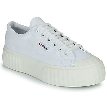 2631 STRIPE PLATEFORM  women's Shoes (Trainers) in White