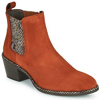 NOISY V3 VELOURS TUILE  women's Low Ankle Boots in Red