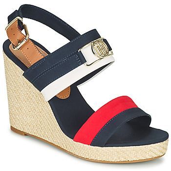 Essential Tommy High Wedge  women's Sandals in Blue