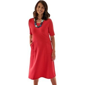 Jersey Fit   Flare Dress Morello Red  women's Dress in Red