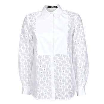 KL MONOGRAM LACE BIB SHIRT  women's Shirt in White