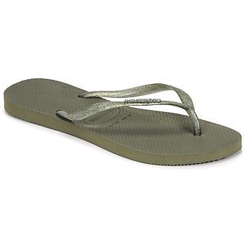 LOGO METALLIC  women's Flip flops / Sandals (Shoes) in Kaki