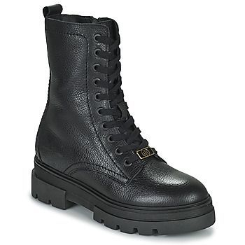 MONOCHROMATIC LACE UP BOOT  women's Mid Boots in Black