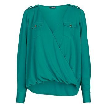 SALLY CREPE TOP  women's Blouse in Green