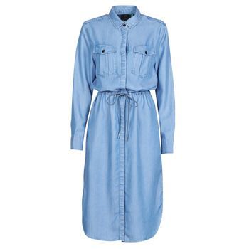Rovic maxi shirt dress ls  women's Long Dress in Blue