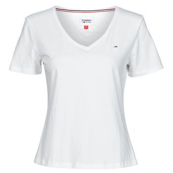 SOFT JERSEY V NECK  women's T shirt in White