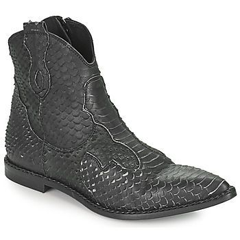PYTHON INTAG  women's Mid Boots in Black