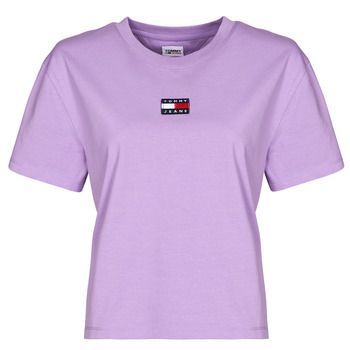 TJW TOMMY CENTER BADGE TEE  women's T shirt in Purple
