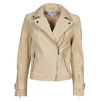 VIKIRAN  women's Leather jacket in Beige