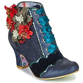 Winter Blooms  women's Low Ankle Boots in Marine