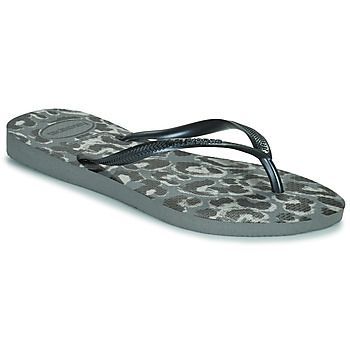 SLIM ANIMALS  women's Flip flops / Sandals (Shoes) in Grey