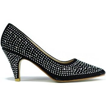 Pointed Court Shoe Black  in Black