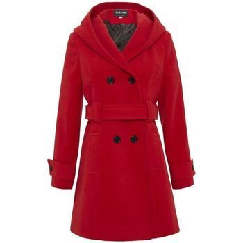 Winter Hooded Coat  women's Coat in Red
