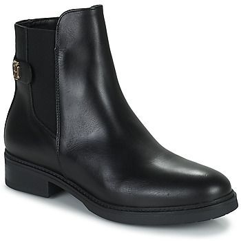 Coin Leather Flat Boot  women's Mid Boots in Black