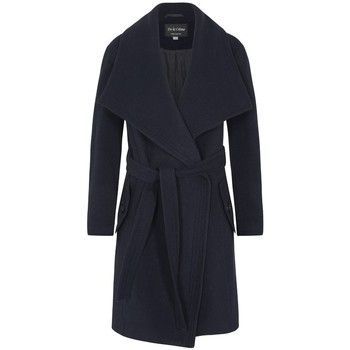 Winter Wool Cashmere Wrap Coat with Large Collar  women's Coat in Blue