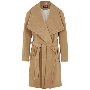 Winter Wool Cashmere Wrap Coat with Large Collar  women's Coat in Beige