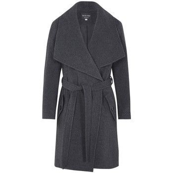 Winter Wool Cashmere Wrap Coat with Large Collar  women's Coat in Grey