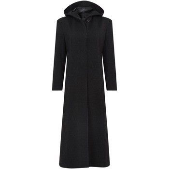 Women Hooded Cashmere Wool Winter Long Winter Coat  women's Coat in Black
