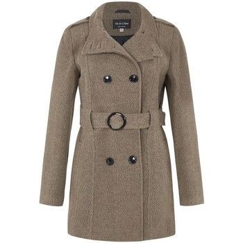 Wool Belted Winter Coat  women's Coat in Brown
