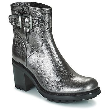 JUSTY 7 SMALL GERO BUCKLE  women's Low Ankle Boots in Silver