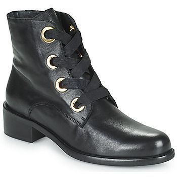 5901-MY-CUIR-NOIR  women's Mid Boots in Black