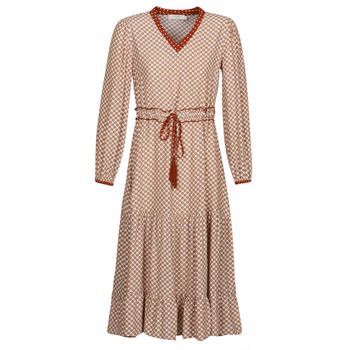 MALOU  women's Long Dress in Bordeaux. Sizes available:UK 8,UK 10,UK 12,UK 14