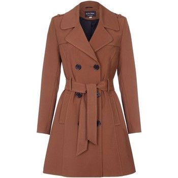 Spring Tie Belted Trench Coat  in Brown